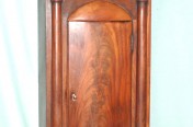 Scottish Mahogany Grandfather Clock Case with Swan Neck Pediment ( before and after)