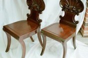 Shell back Mahogany Chair pair